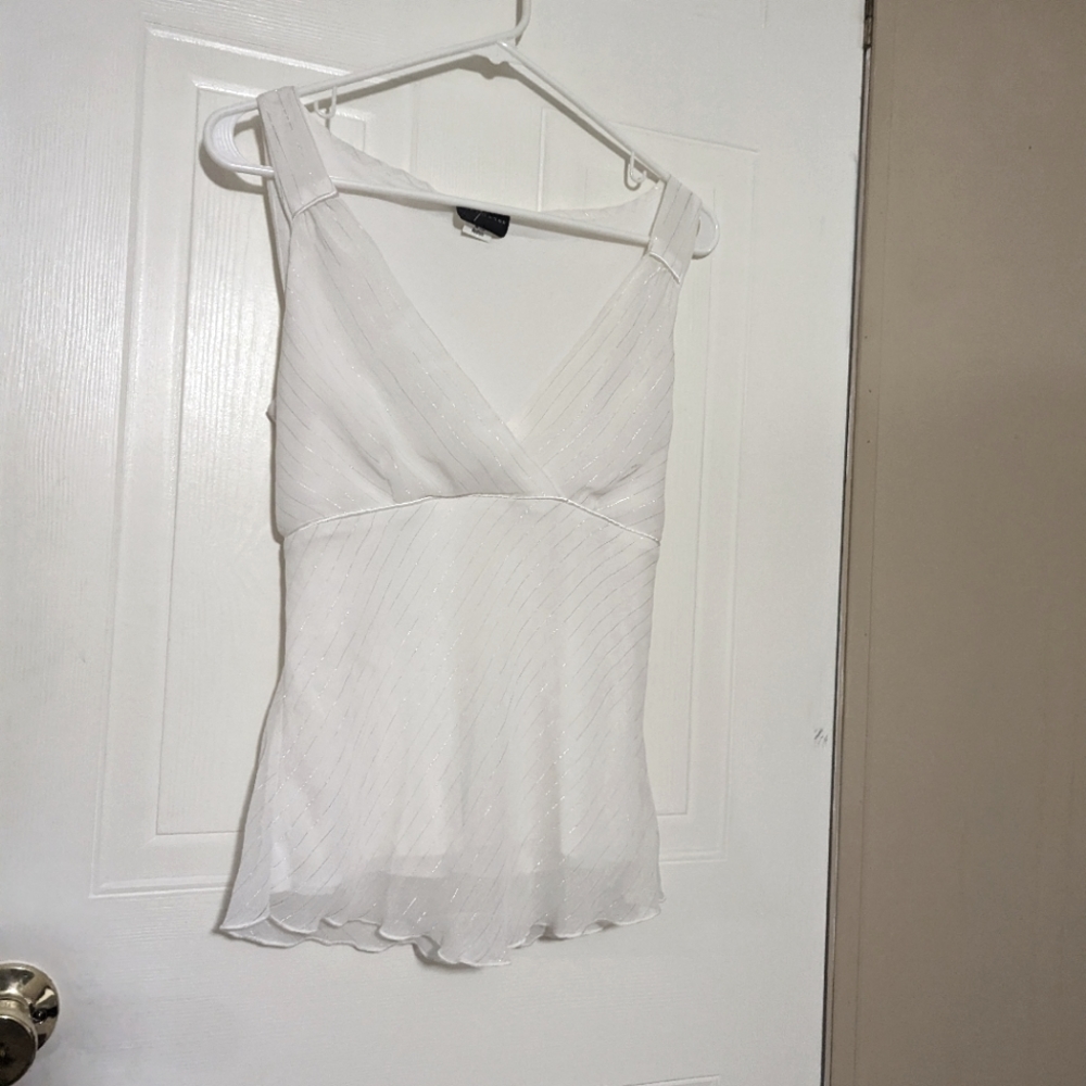 White top with sheer overlay - size M